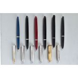 TWO PARKER '45' AND THREE '51' including one blue SSGT, one black SSCT 45s and two black and