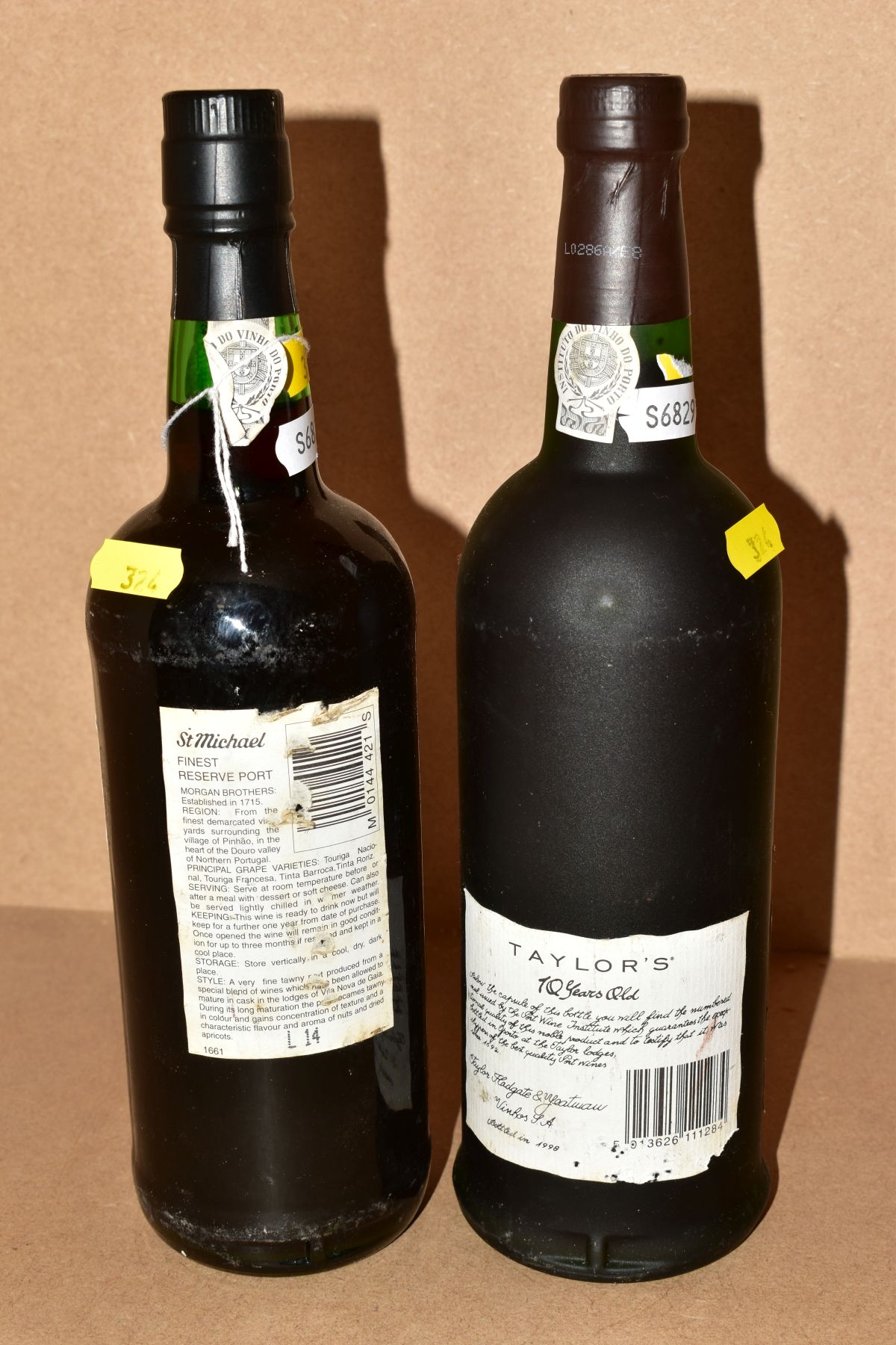 TWO BOTTLES OF PORT, comprising a bottle of Taylor's 10 year old, bottle No.433528, 20% vol, 75cl - Image 2 of 2