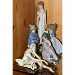 A BOXED LLADRO FIGURINE, 'Rose Ballet' No 5919, designed by Jose Luis Alvarez, together with four