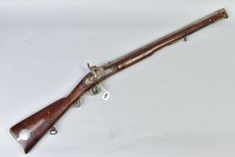 A 10 BORE PERCUSSION CARBINE made for the East India Company, it is fitted with a 26'' smooth bore