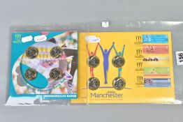 2002 MANCHESTER COMMONWEALTH GAMES TWO POUND COINS, an philatelic set of four two pound coins, the