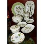 ELEVEN PIECES OF WEDGWOOD 'WILD STRAWBERRY', including pin dishes, trinket box, small teapot and