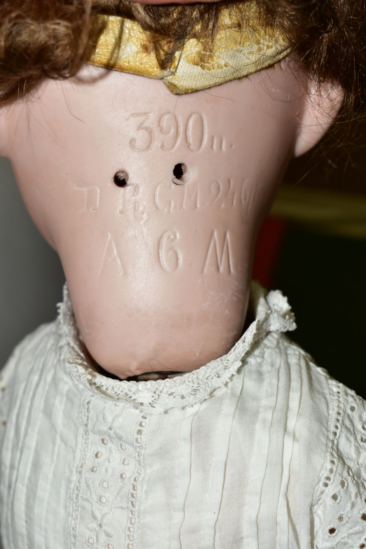 AN ARMAND MARSEILLE BISQUE HEAD DOLL, nape of neck marked 'Armand Marseille 390n D.R.G.M. 246/1 - Image 4 of 5