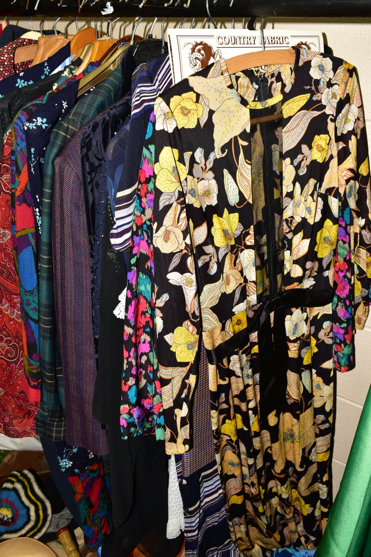 A CLOTHES RAIL OF LADIES WEAR to include dresses, blouses, evening wear, coats and jackets, - Image 3 of 12