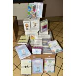 A BOX OF GREETINGS CARDS, WUPPER - AIRLINES NOVELTY ITEMS, etc
