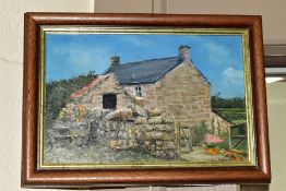 JOHN HAMILTON (1919-1993) A RURAL COTTAGE SCENE, signed and dated (19)89 bottom right, oil on board,
