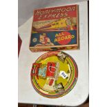 A BOXED LOUIX MARX TINPLATE CLOCKWORK 'THE HONEYMOON EXPRESS' TRAIN, multi-coloured lithographed tin