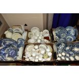SIX BOXES OF TEA/DINNER WARES, to include Spode 'Italian' (23), Palissy 'Avon Scenes' (over 80