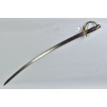 A LATE 19TH CENTURY/EARLY 20TH CENTURY INFANTRY/CAVALRY OFFICERS SWORD, curved blade approximate