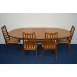 A G PLAN FRESCO OVAL TOPPED EXTENDING DINING TABLE with a single fold out leaf, extended length