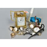 A MISCELLANEOUS COLLECTION OF ITEMS, to include mostly watches, four early 20th century gold