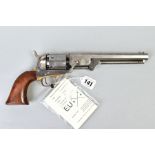 A .36'' REPRODUCTION COPY OF A COLT NAVY REVOLVER bearing the serial number 121588, it is in good