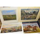 FOUR LIMITED EDITION PRINTS comprising 'Cheltenham' by Graham Isom, 'St Andrews 14th' by Peter