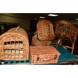 WICKER ITEMS, comprising of a child's chair, pet travel basket, two baskets and a picnic basket
