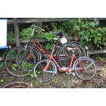 A VINTAGE LADIES BICYCLE, A GIRLS BICYCLE AND A CHILDS BIKE (3)