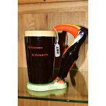 A CARLTON WARE GUINNESS ADVERTISING JUG, with Toucan handle, height 17.5cm