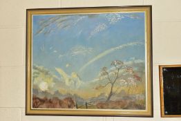 SIR CHARLES WHEELER P.R.A. (1892-1974), a landscape with clouds against a blue sky, initialled and