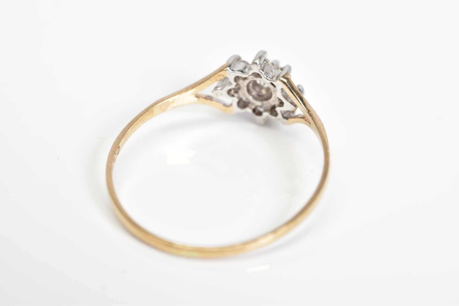 A 9CT GOLD CUBIC ZIRCONIA CLUSTER RING, designed as a cluster of circular colourless cubic - Image 3 of 3