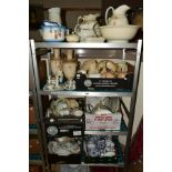 FIVE BOXES AND LOOSE CERAMICS, to include Royal Albert 3599 pattern teawares, Carslile Ware Royal