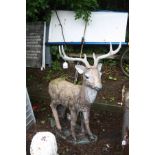 A COMPOSITE GARDEN FIGURE OF A STAG, height 112cm