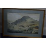 JEMEMY YATES, a British mountainous landscape scene, watercolour, three other pictures, together