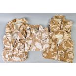 FIVE BRITISH ARMY DESERT CAMO ZIPPED LIGHTWEIGHT JACKETS, all used, no insignia or labels present