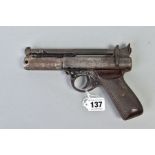 A .177 WEBLEY & SCOTT PREMIER AIR PISTOL batch number 461, it has an overall worn and rusted