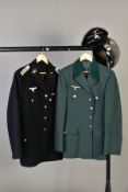 TWO GERMAN WWII MILITIARY UNIFORM JACKETS in the style of the 'Heer' Army and 'S.S', both come