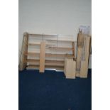 A QUANTITY OF SHOP FITTINGS SHELVES, of various sizes and styles