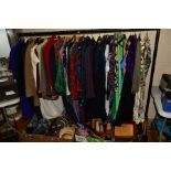 A CLOTHES RAIL OF LADIES WEAR to include dresses, blouses, evening wear, coats and jackets,