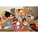 A COLLECTION OF MODERN SOFT TOYS, assorted makes, to include Russ Berrie and Chad Valley, clown jack