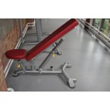 A BH L825 ADJUSTABLE FITNESS BENCH manually adjustable seat and back rest angle, length 121cm x
