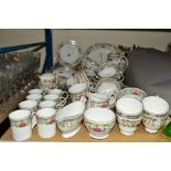 A ROYAL STAFFORD 'CAROLINE' PATTERN BONE CHINA DINNER SERVICE, including eight coffee cups and seven
