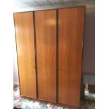 A G PLAN TEAK BEDROOM SUITE, comprising of two three door wardrobes, width 148cm x depth 35cm x