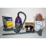 A MORPHY RICHARDS 1500W VACUUM CLEANER (PAT pass and working), a retro telephone with modern