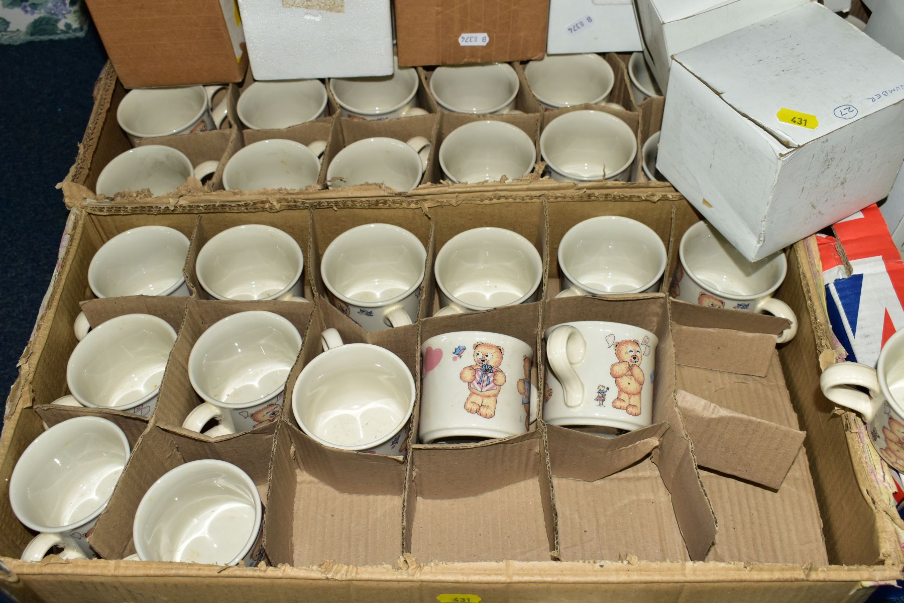 FOUR BOXES OF POTTERY TEDDY MUGS AND TANKARD, including Franklin Mint 'The Official Tankards of - Image 2 of 5