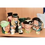 A GROUP OF ELEVEN TOBY JUGS OF WHICH ARE EIGHT ARE ROYAL DOULTON, to include 'Monty' D6202, '