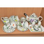 PORTMEIRION 'BOTANIC GARDEN' TEA WARES, to include tea pot, milk (chip to spout), sugar (cover