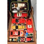 A QUANTITY OF BOXED AND UNBOXED BURAGO DIECAST SPORTS CAR MODELS, 1/18 scale, all appear largely