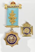 TWO SILVER MEDALS, the first a roll of honour masonic medal, with ribbon, the second an order of the