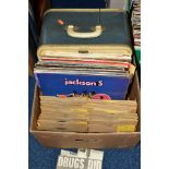 A TRAY CONTAINING OVER ONE HUNDRED AND FIFTY 78'S, L.P'S AND 7'' SINGLES, including Elvis Presley,