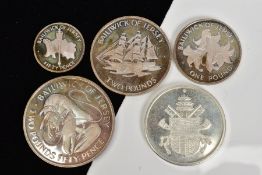 A SELECTION OF COINS, to include four Bailiwick of Jersey coins, together with a Joannes Pavlvs II