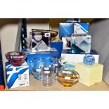 A GROUP OF BOXED CAITHNESS AND DARTINGTON GLASSWARE to include Sarah Peterson designed