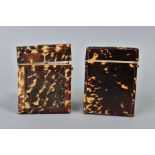 AN EARLY VICTORIAN TORTOISESHELL CARD CASE, inner edge stamped 'LUND, CORNHILL, LONDON', height
