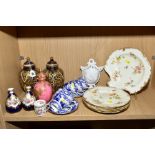 A COLLECTION OF CROWN DERBY AND ROYAL CROWN DERBY PORCELAIN, including a part dessert service, ivory