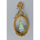 LATE 19TH CENTURY BRITISH SCHOOL, 'Second Position', a full length portrait miniature of a young