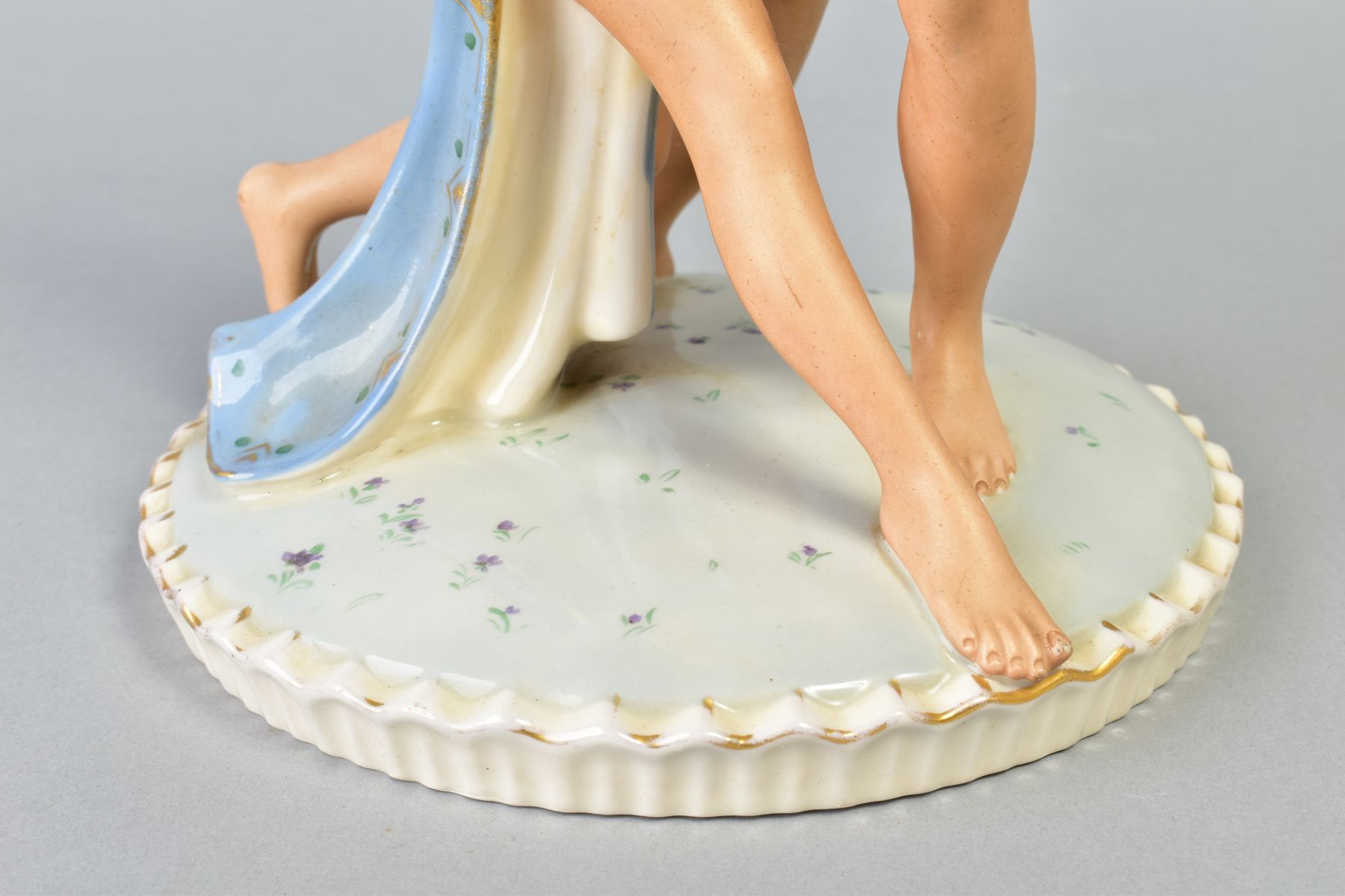 A ROYAL DUX FIGURE GROUP OF TWO EXOTIC DANCERS, on a circular base, the underside with painted ' - Image 14 of 25