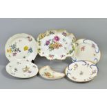 A LATE 19TH CENTURY MEISSEN TWIN HANDLED OVAL TRAY, having applied floral decoration around the