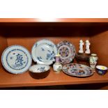 A COLLECTION OF LATE 18TH TO 20TH CENTURY CHINESE PORCELAIN, including blue and white and Imari