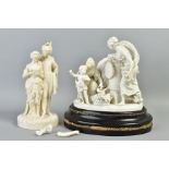 A 19TH CENTURY PARIAN FIGURAL GROUP OF FAUST AND MARGARET, probably Kerr & Binns, Worcester but